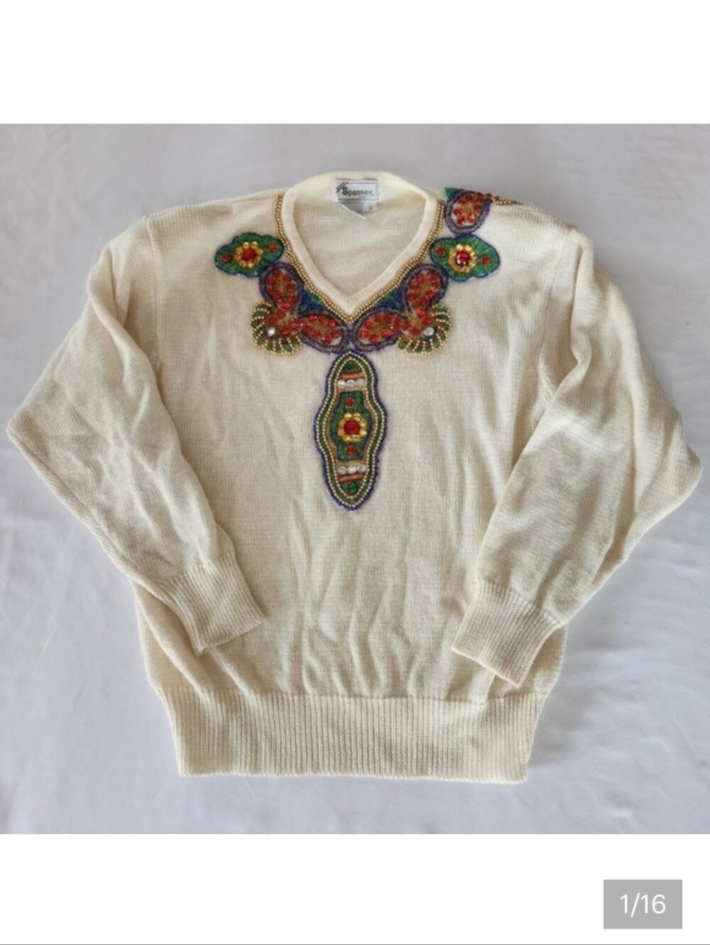 Vintage Spanner Beaded Sweater